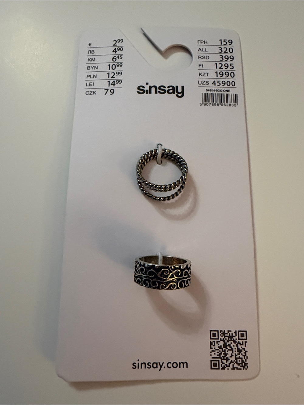 Two-Piece Silver-Tone Ring Set - Silver